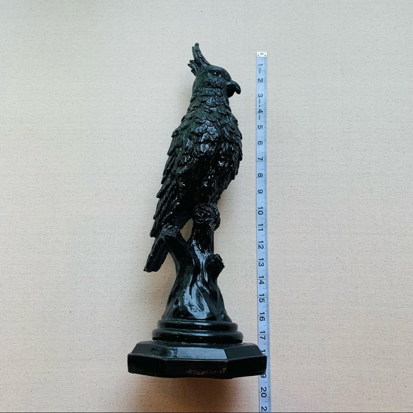 Cockatoo Parrot Bird Statue I Black Resin I Home Decor - Picture 7 of 10